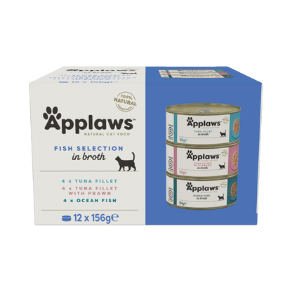 Applaws Cat Tin 12 x 156g Fish Selection in Broth
