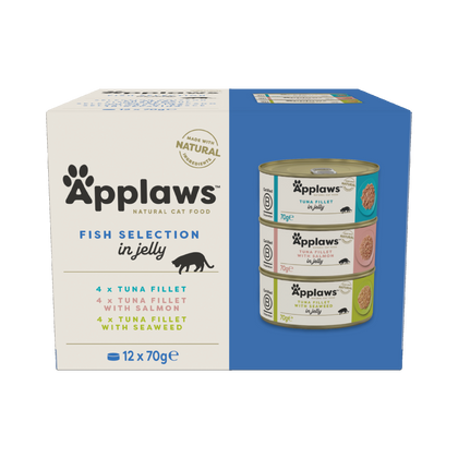 Applaws Cat Tin 12 x 70g Fish Selection in Jelly