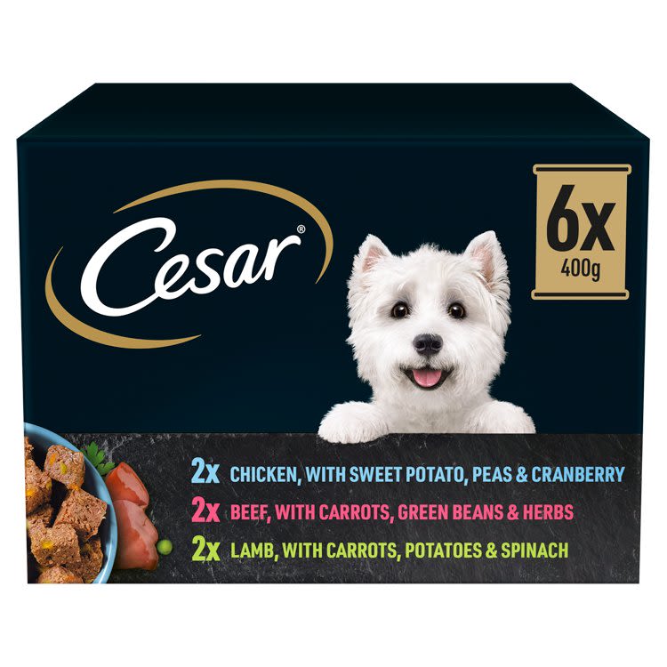 CESAR NATURAL GOODNESS Grain Free Wet dog Food Tins Mixed in Loaf