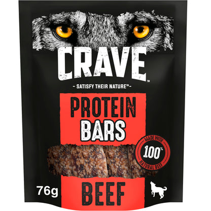 Crave Natural Grain Free Protein Bar Grain Adult Dog Treat Beef