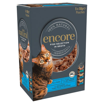 Encore Adult Wet Cat Food Pouches - Fish Selection in Broth