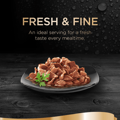 Sheba Fresh and Fine Adult Wet Cat Food Pouches - Beef & Chicken in Gravy