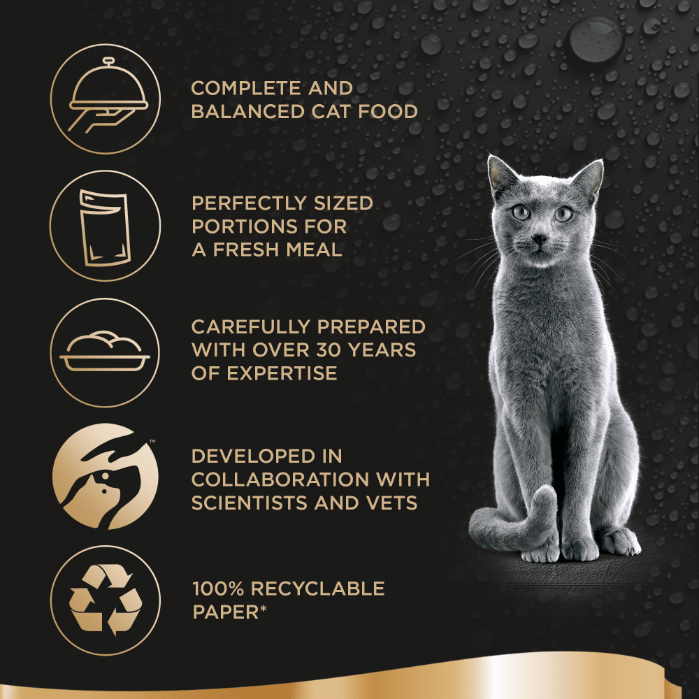 Sheba Fresh and Fine Adult Wet Cat Food Pouches - Beef & Chicken in Gravy