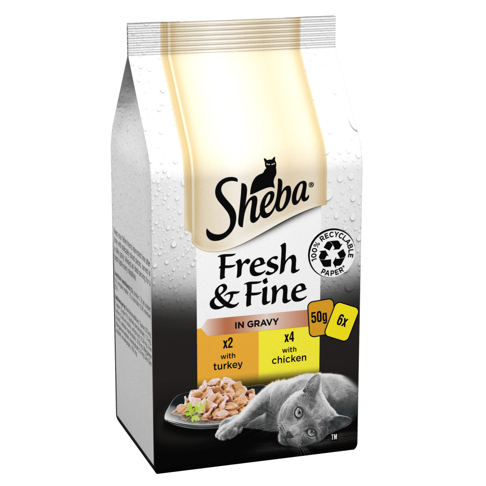 Sheba Sheba Fine Chicken Turkey Adult Wet Cat Food pet food packaging
