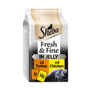 Sheba Fresh & Fine Wet Cat Food Pouches Chicken & Turkey in Jelly