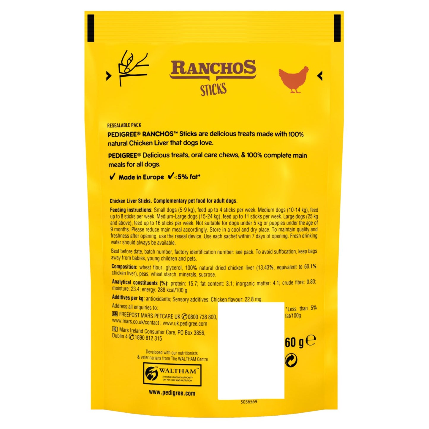 Pedigree Ranchos Adult Dog Treats Chicken Liver Sticks