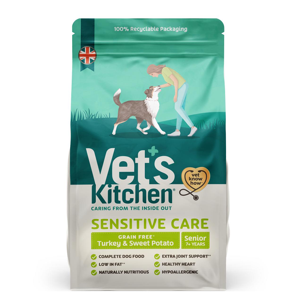 Vet's Kitchen Sensitive Care Grain Free Senior Dry Dog Food - Turkey & Sweet Potato