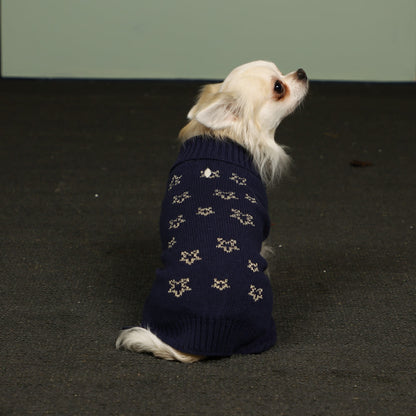 Starry Nights Gold Star Print Dog Jumper