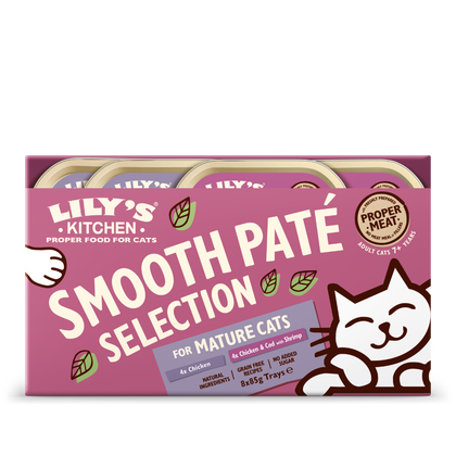 Lily's Kitchen Mature Wet Cat Food in Trays - Smooth Pate Selection