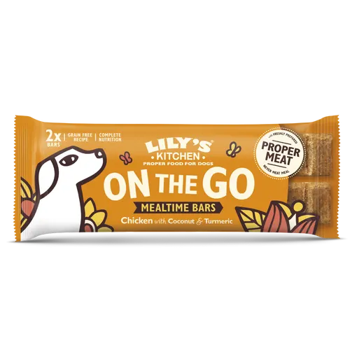 Lily's Kitchen Lily'S Kitchen On The Go Mealtime Bars Coconut Chicken Adult Treat Dog Food pet food packaging