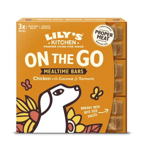 Lily's Kitchen On The Go Mealtime Bars Dog Treats - Chicken with Coconut & Turmeric