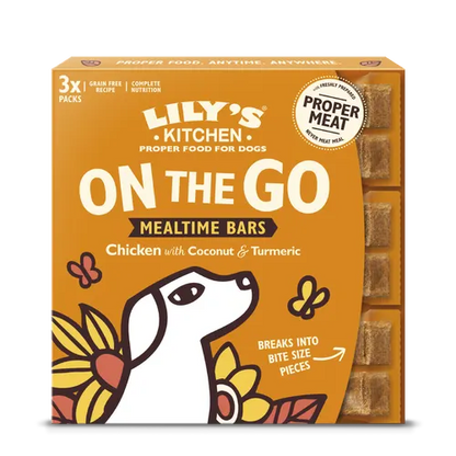 Lily's Kitchen On The Go Mealtime Bars Dog Treats - Chicken with Coconut & Turmeric