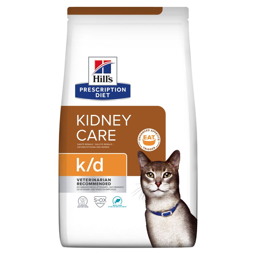 Hill's Hill'S Prescription Kidney Care Tuna Adult Dry Cat Food pet food packaging