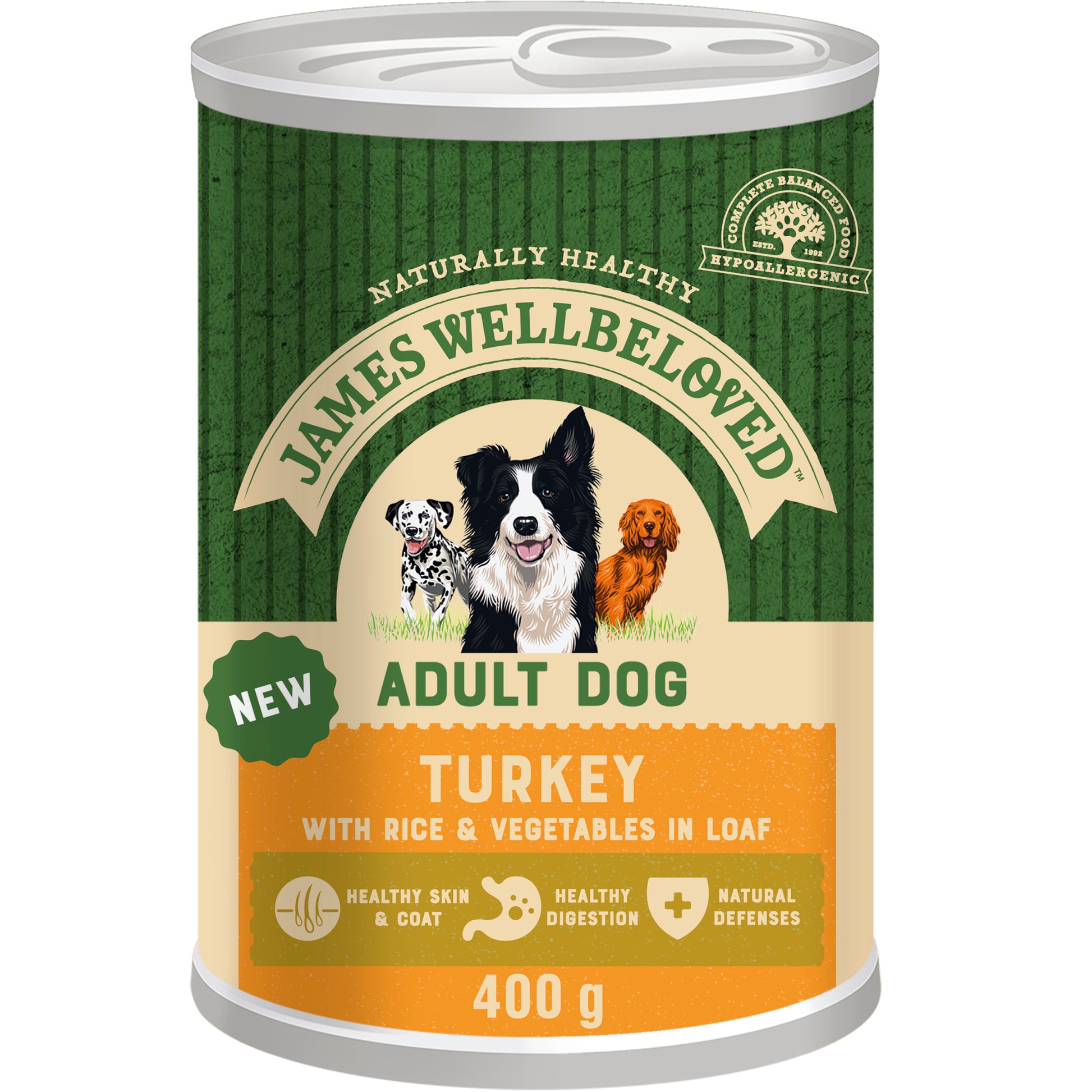 James Wellbeloved James Wellbeloved Wet Loaf Turkey Adult Dog Food pet food packaging