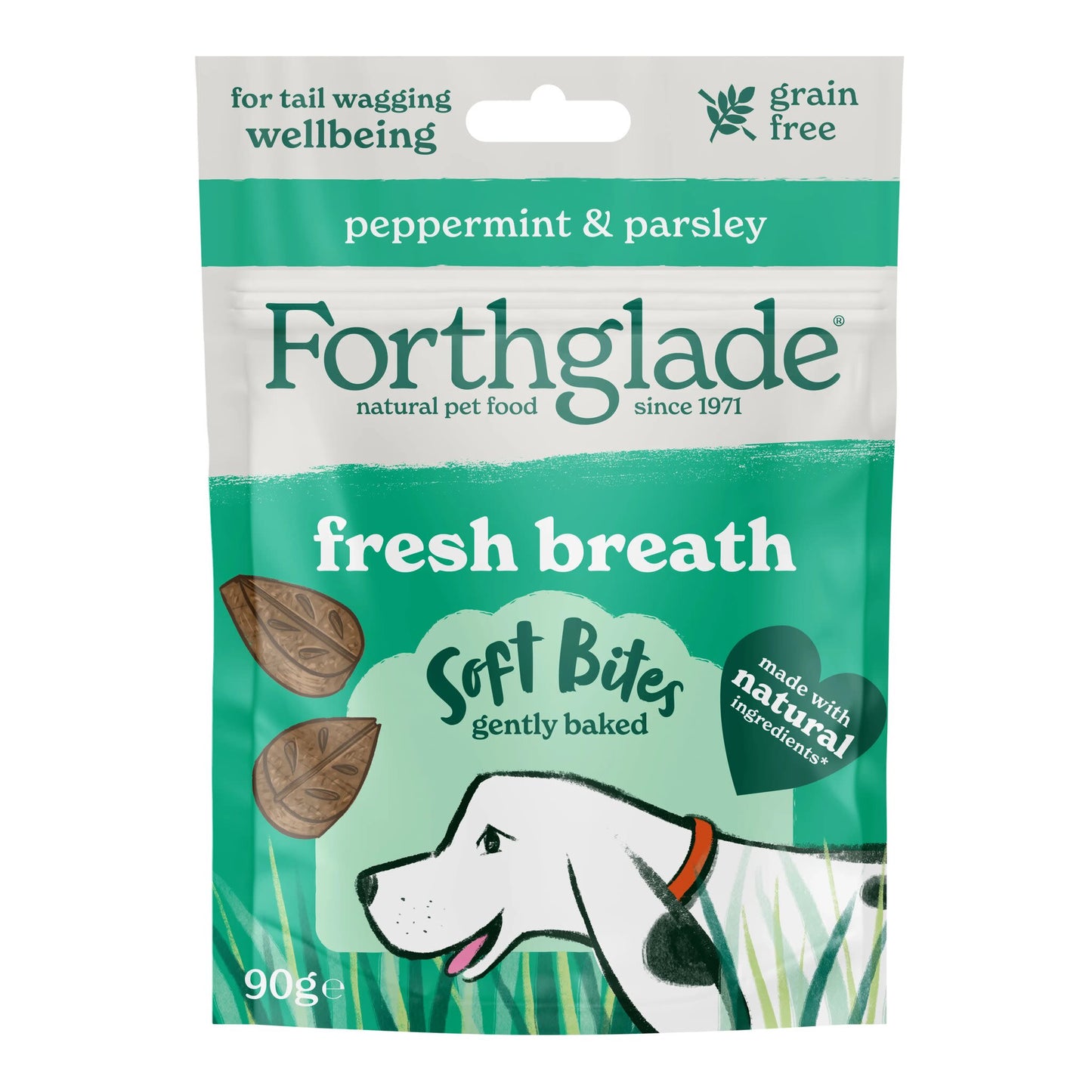 Forthglade Functional Fresh Breath Natural Soft Bites Dog Treats - Peppermint & Parsley
