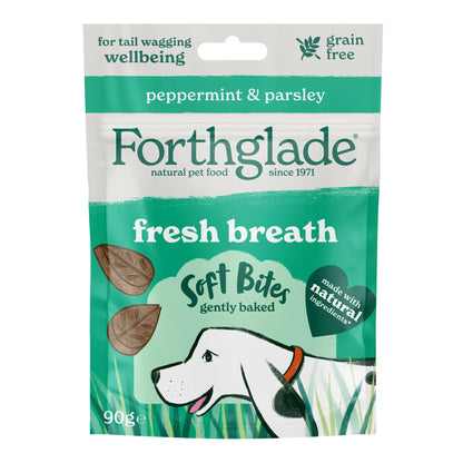 Forthglade Functional Fresh Breath Natural Soft Bites Dog Treats - Peppermint & Parsley