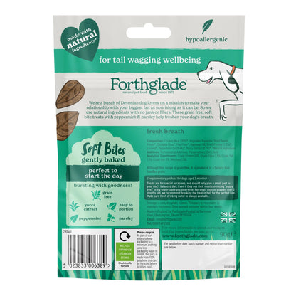 Forthglade Functional Fresh Breath Natural Soft Bites Dog Treats - Peppermint & Parsley