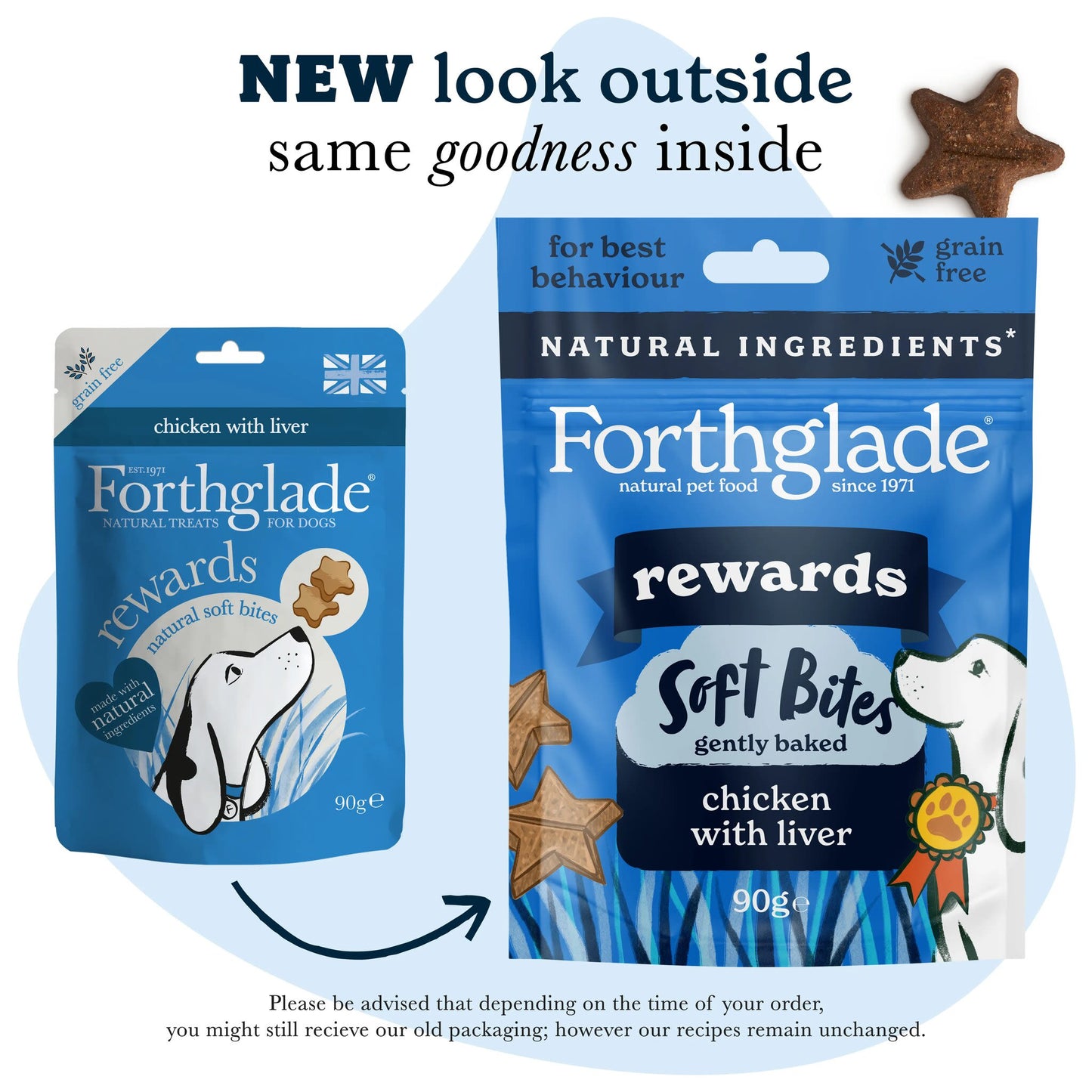 Forthglade Functional Rewards Training Natural Soft Bites Dog Treats - Chicken with Liver