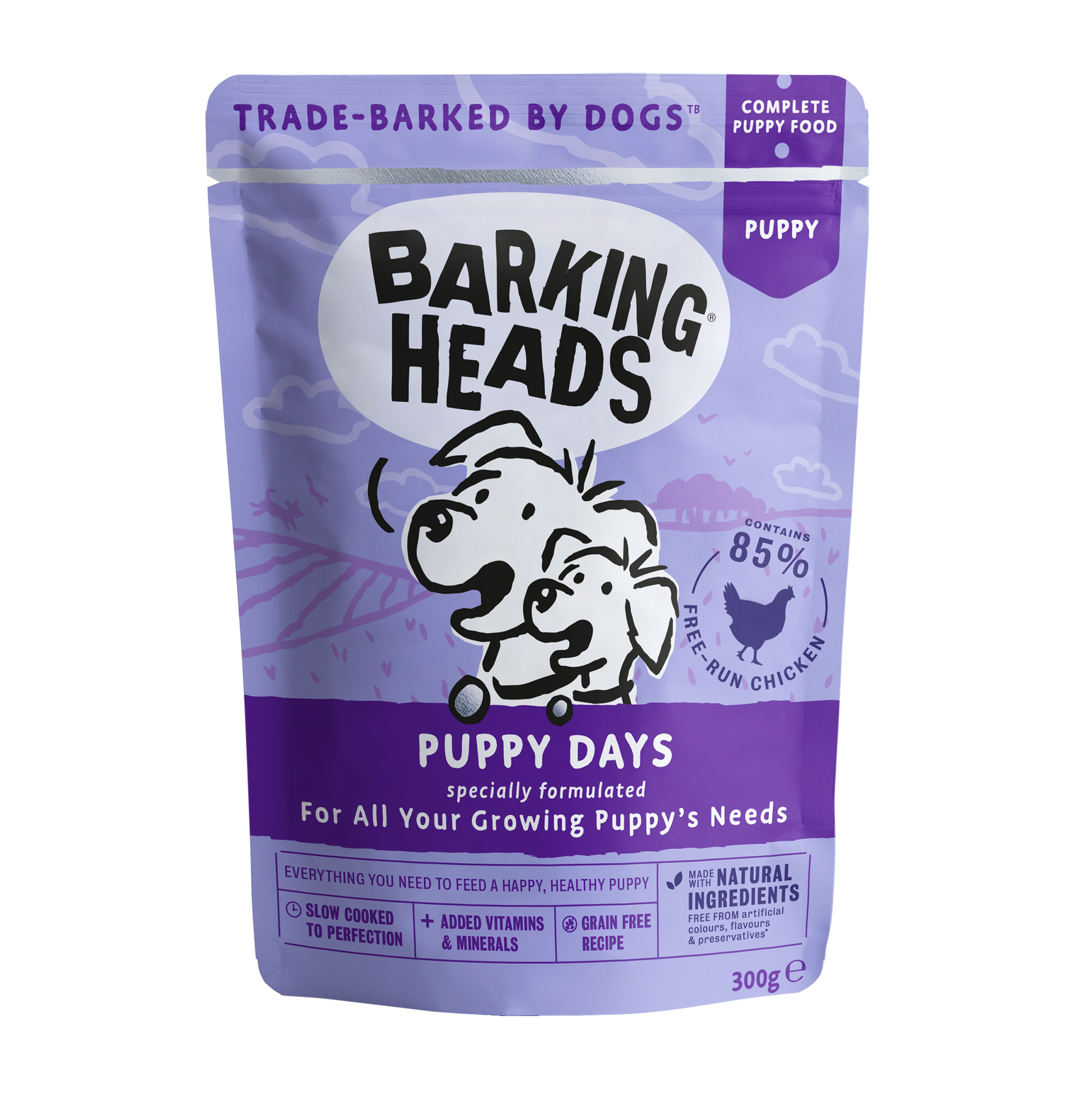 Barking heads Barking Heads Days Chicken Salmon Puppy Wet Dog Food pet food packaging