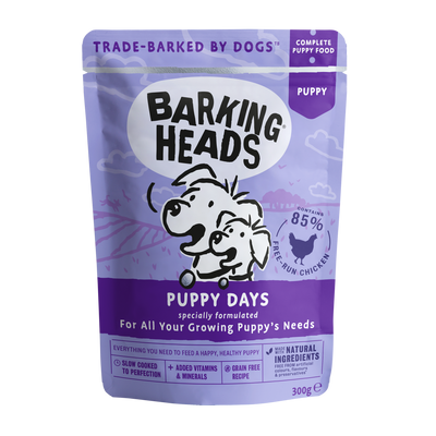 Barking Heads Barking Heads Days Chicken Puppy Wet Dog Food pet food packaging