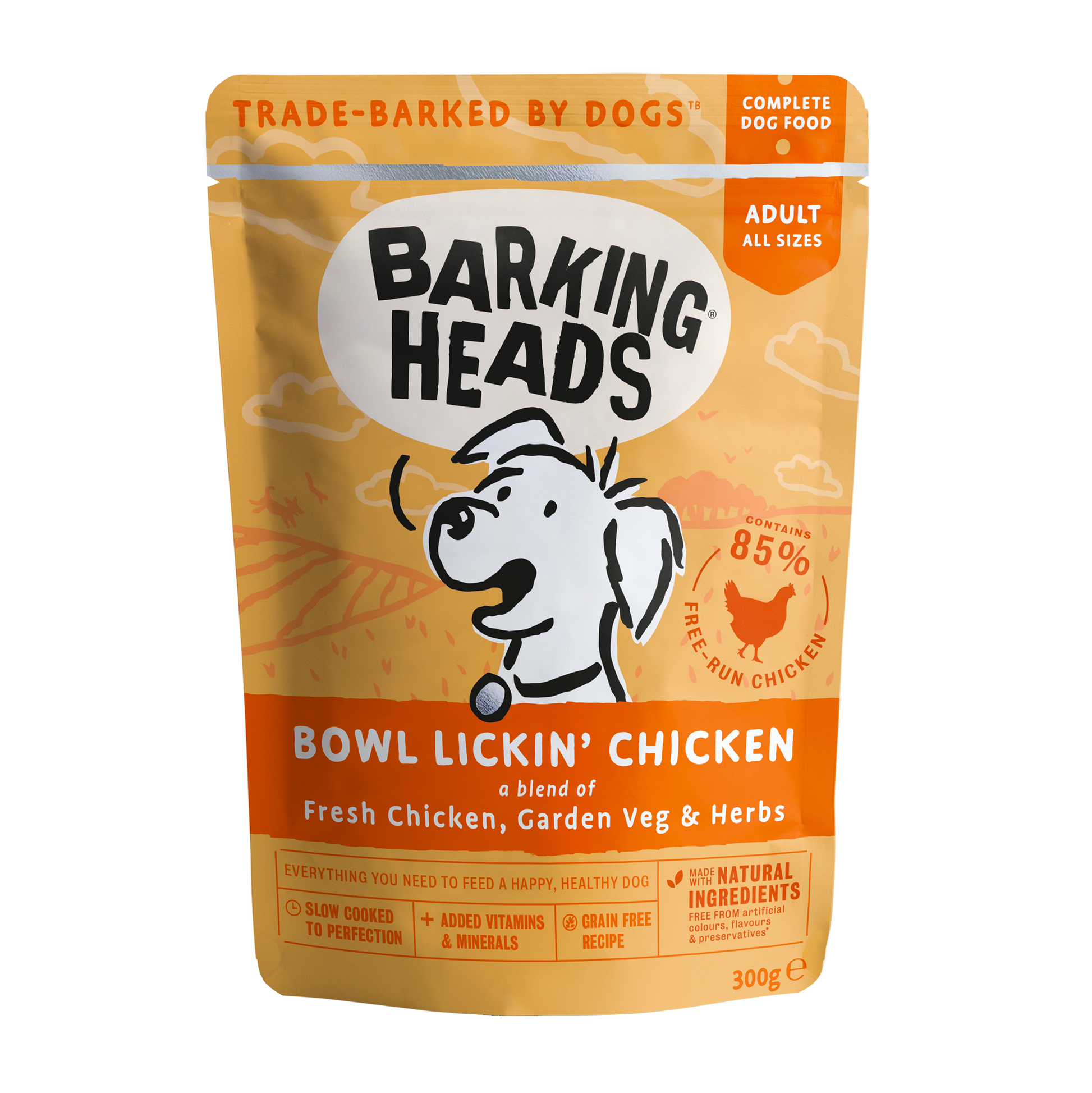 Barking heads Barking Heads Bowl Lickin Chicken Salmon Adult Wet Dog Food pet food packaging