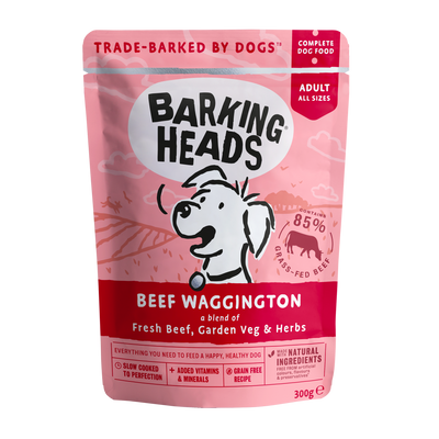 Barking Heads Barking Heads Waggington Beef Adult Wet Dog pet food packaging