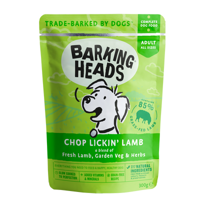 Barking Heads Chop Lickin Adult Wet Dog Food in Pouches - Lamb