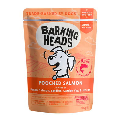 Barking Heads Barking Heads Pooched Salmon Adult Wet Dog pet food packaging