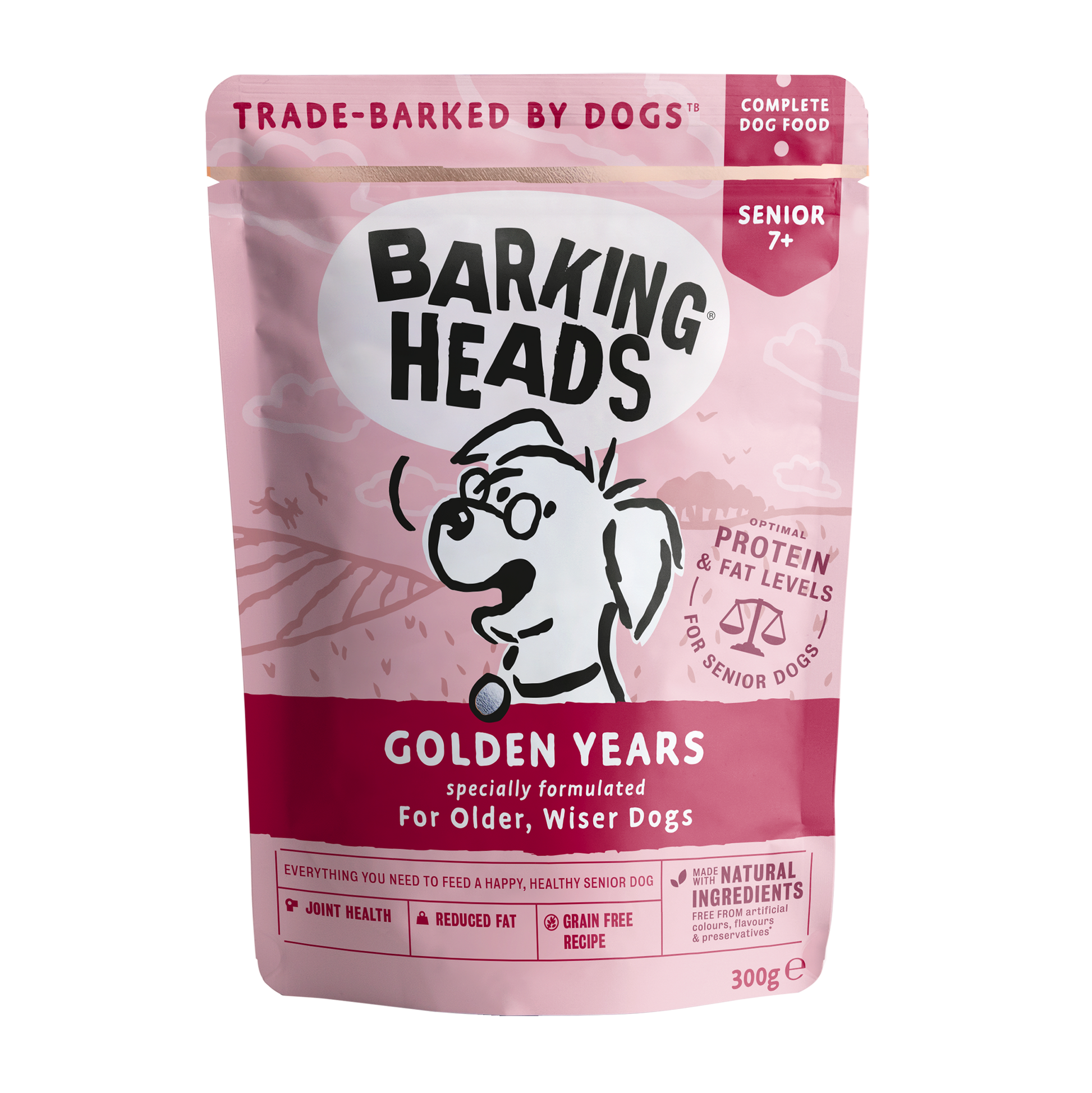 Barking heads Barking Heads Golden Chicken Salmon Senior Wet Dog Food pet food packaging