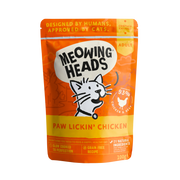 Meowing Heads Paw Lickin’ Adult Wet Cat Food in Pouches - Chicken & Beef
