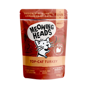 Meowing Heads Top-Cat Adult Wet Cat Food in Pouches - Turkey, Chicken & Beef