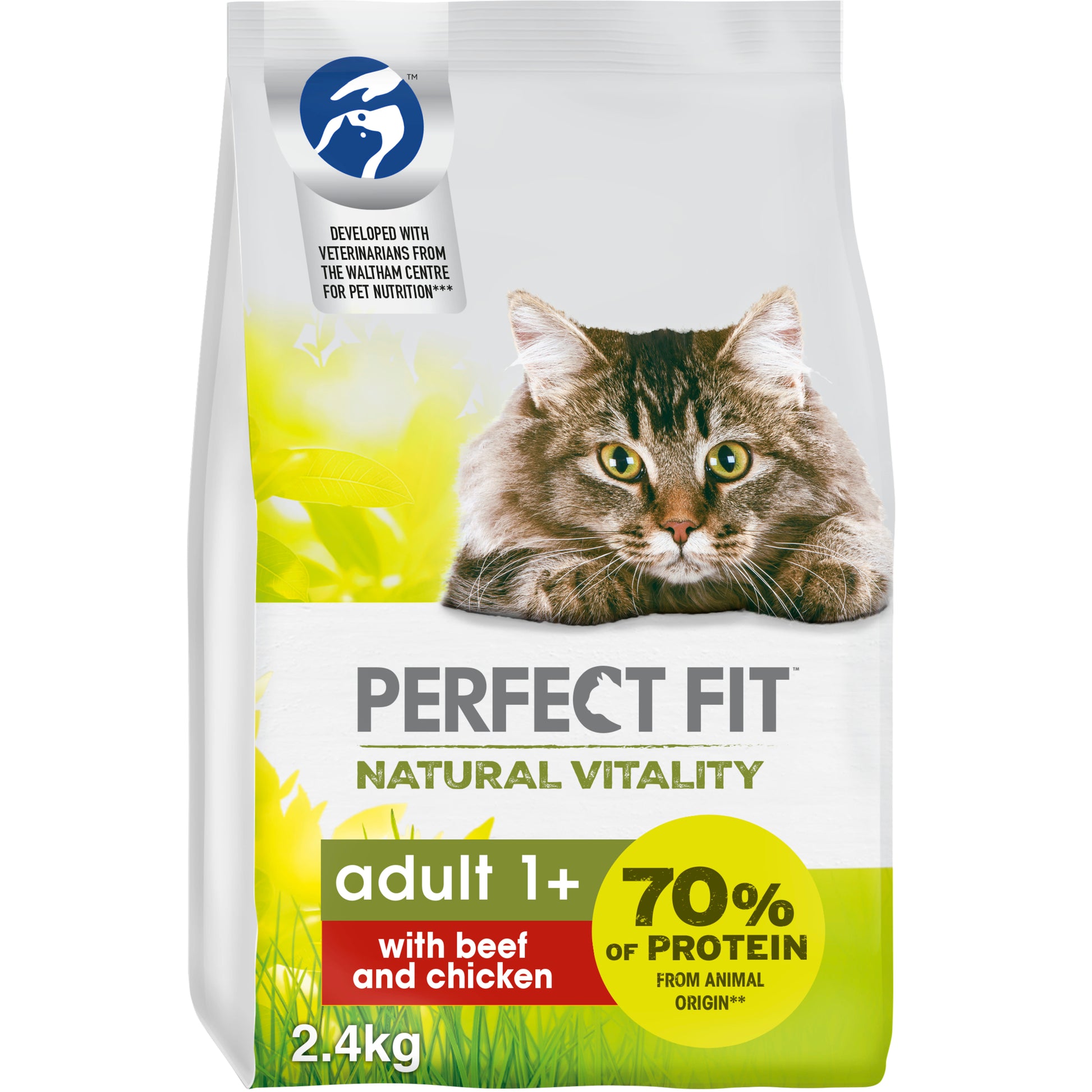 PERFECT FIT Perfect Fit Beef Chicken Adult Dry Cat Food pet food packaging