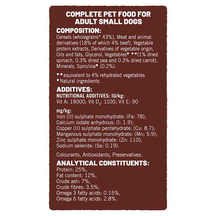 Bakers Superfoods Small Adult Dry Dog Food - Beef & Vegetables