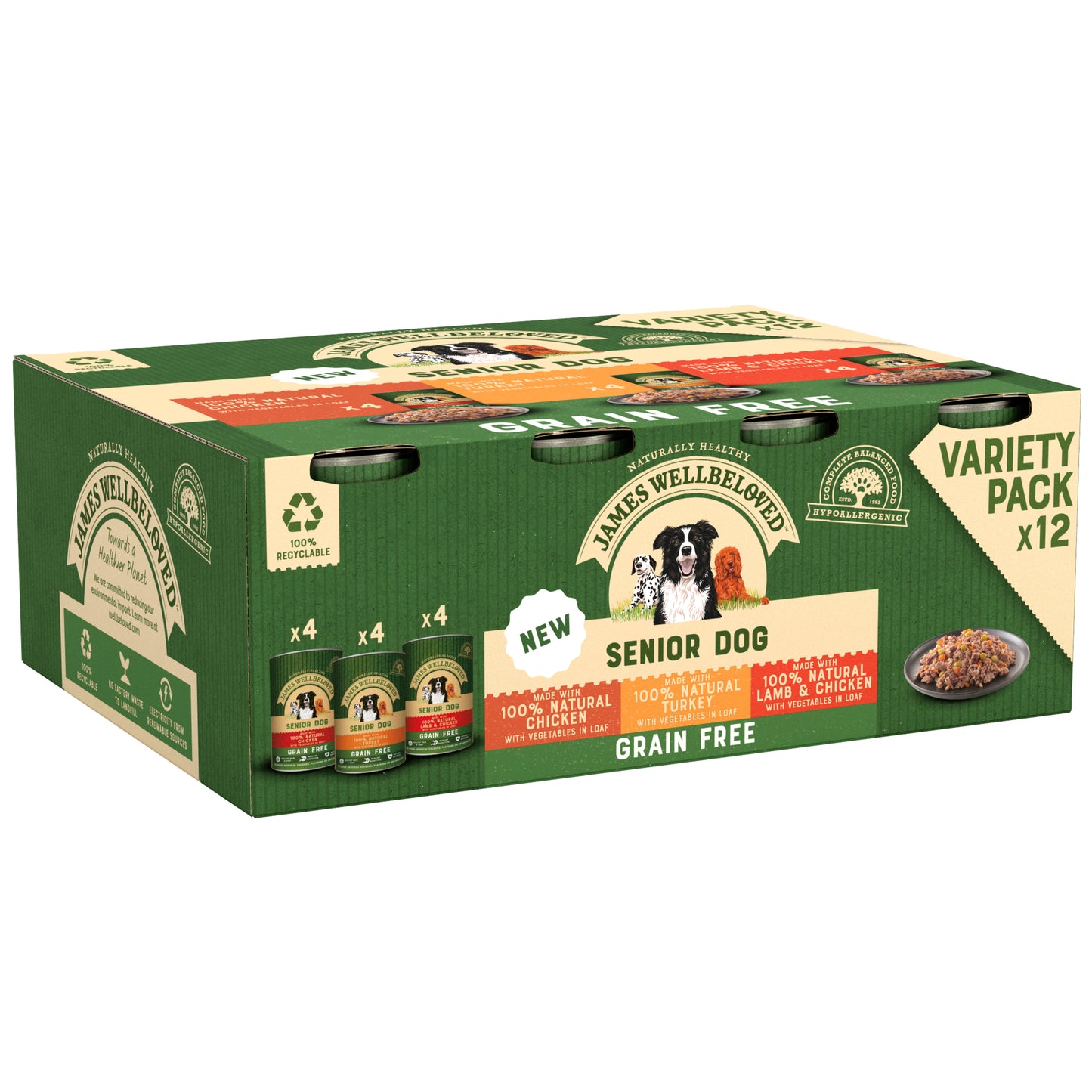 James Wellbeloved Grain Free Senior Wet Dog Food Turkey, Lamb & Chicken