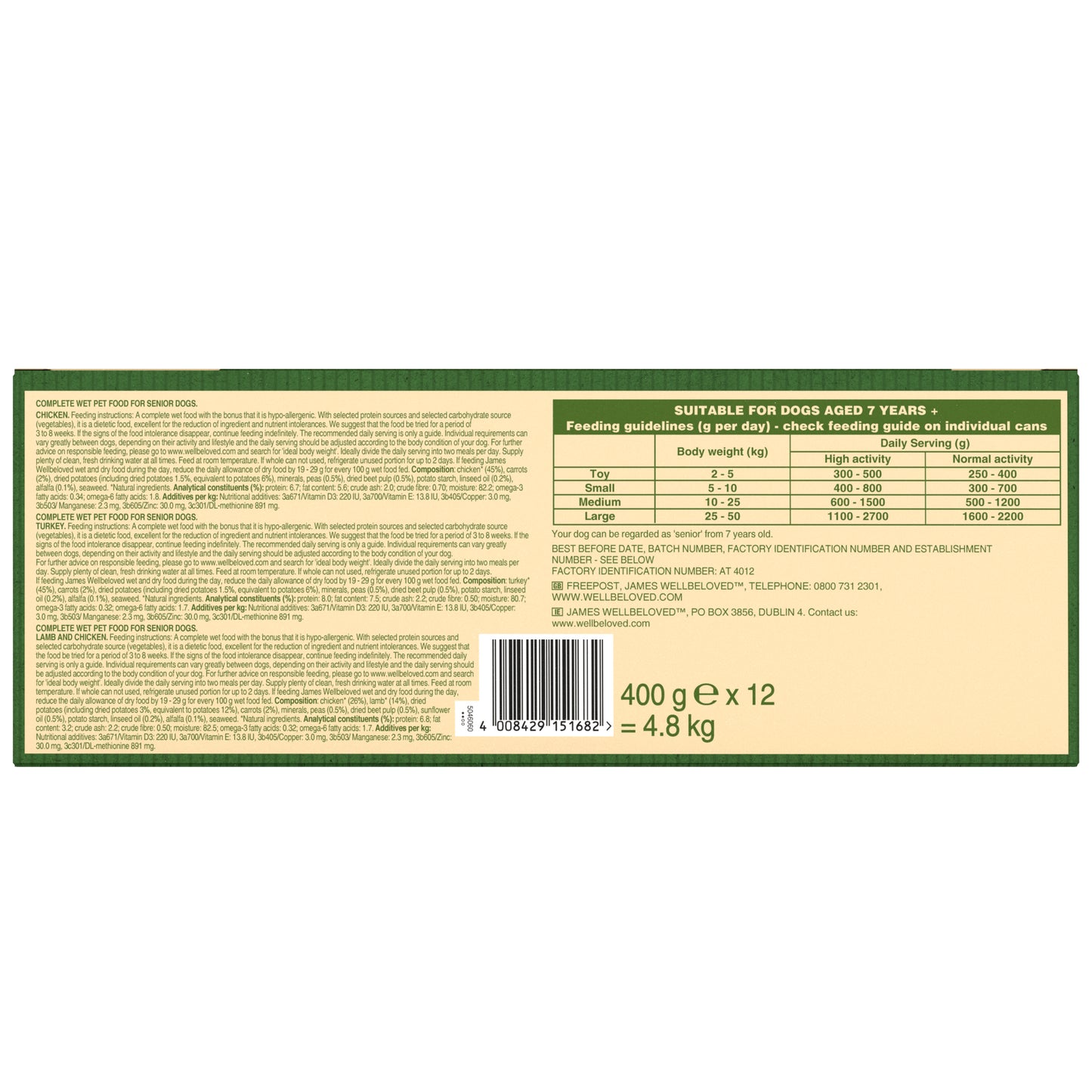 James Wellbeloved Grain Free Senior Wet Dog Food Turkey, Lamb & Chicken