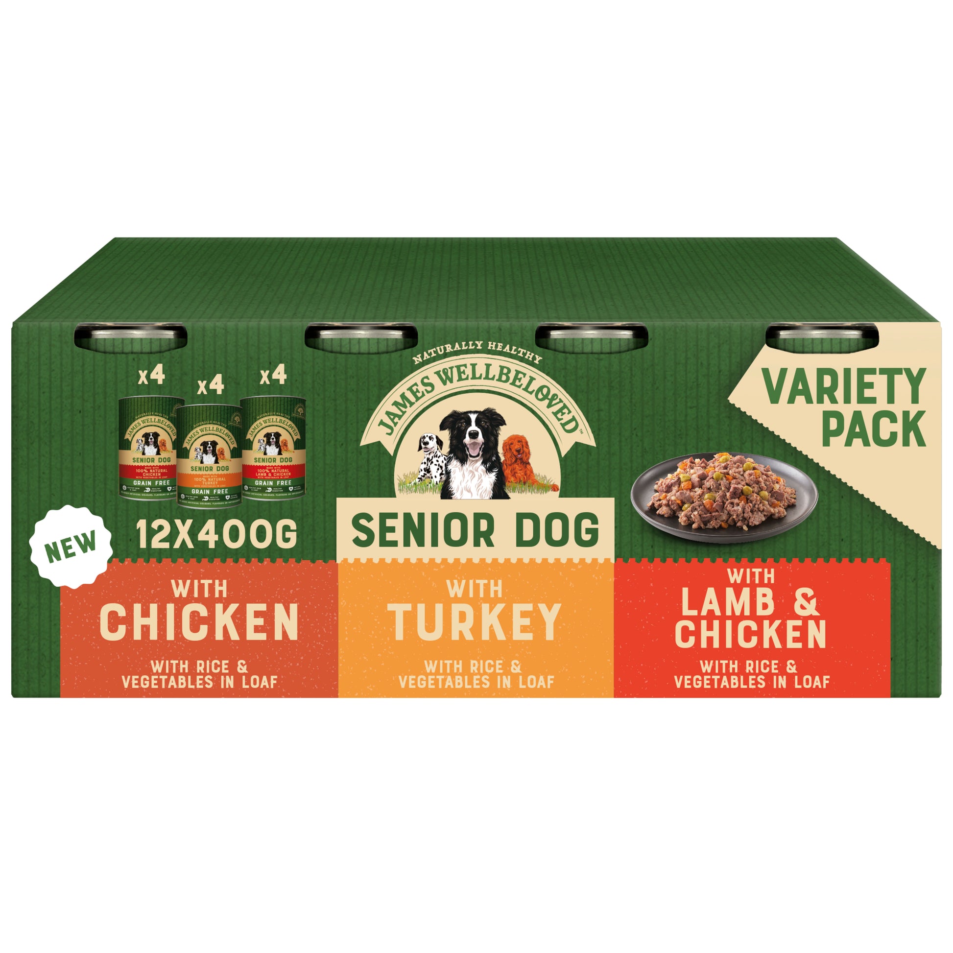 James Wellbeloved James Wellbeloved Chicken Lamb Turkey Senior Wet Dog Food pet food packaging