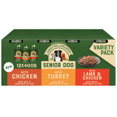 James Wellbeloved James Wellbeloved Chicken Lamb Turkey Senior pet food packaging