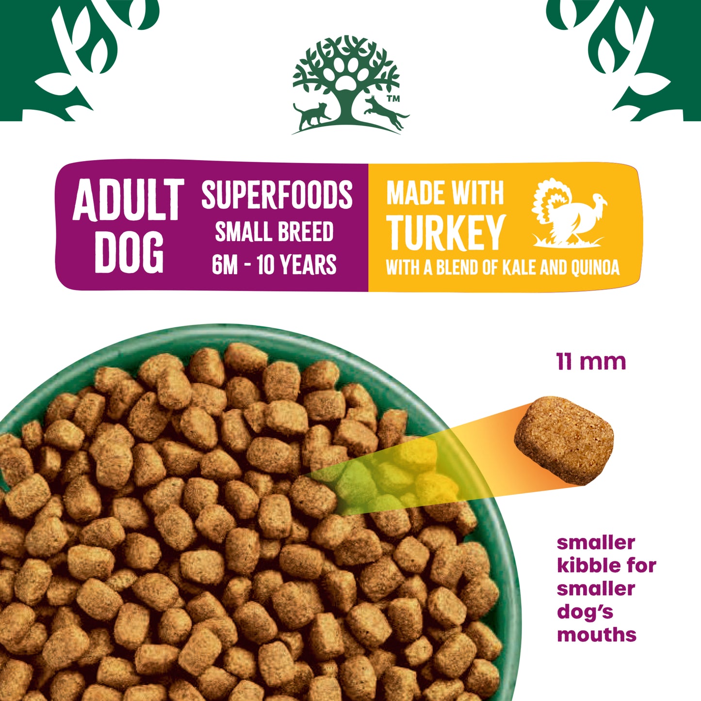 James Wellbeloved Superfoods Adult Small Breed Dry Dog Food Turkey with Kale & Quinoa