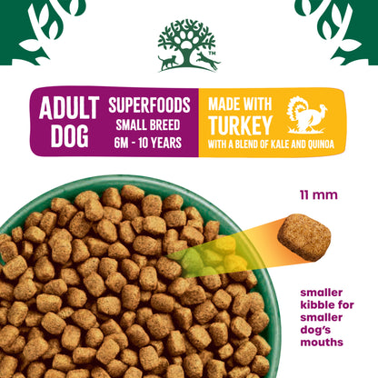 James Wellbeloved Superfoods Adult Small Breed Dry Dog Food Turkey with Kale & Quinoa