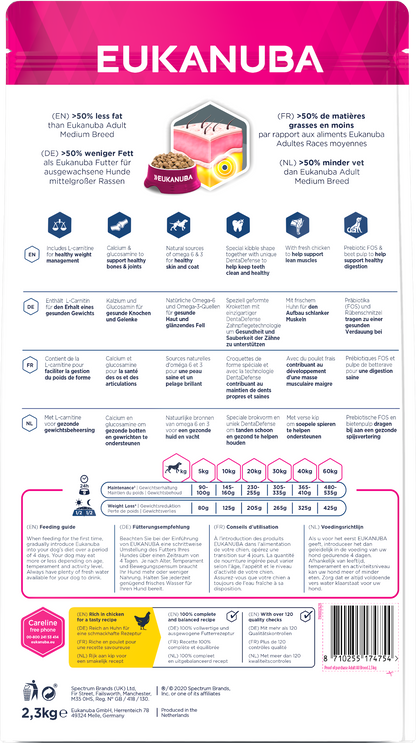 Eukanuba Daily Care Overweight Adult Dry Dog Food - Chicken