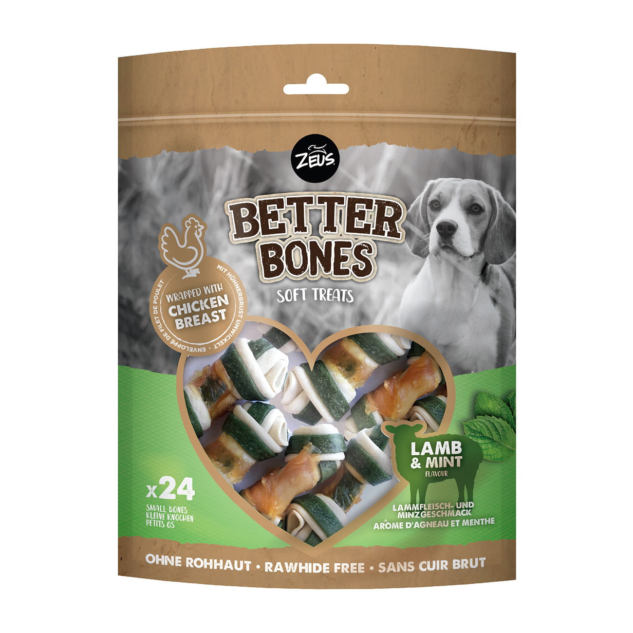 Zeus Better Bones Dog Treats - Lamb & Mint Wrap