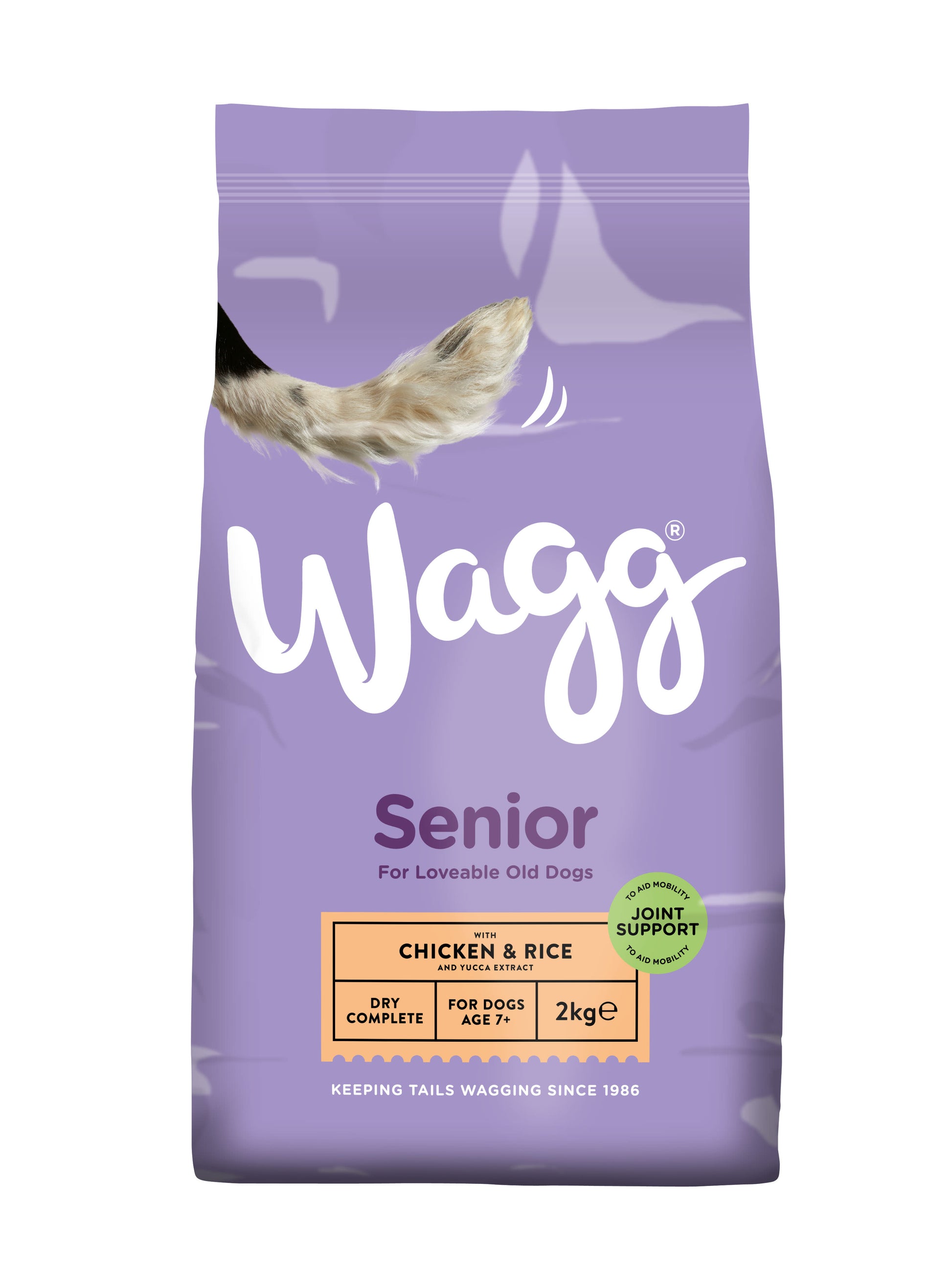 Wagg Wagg Chicken Salmon Senior Dry Dog Food pet food packaging