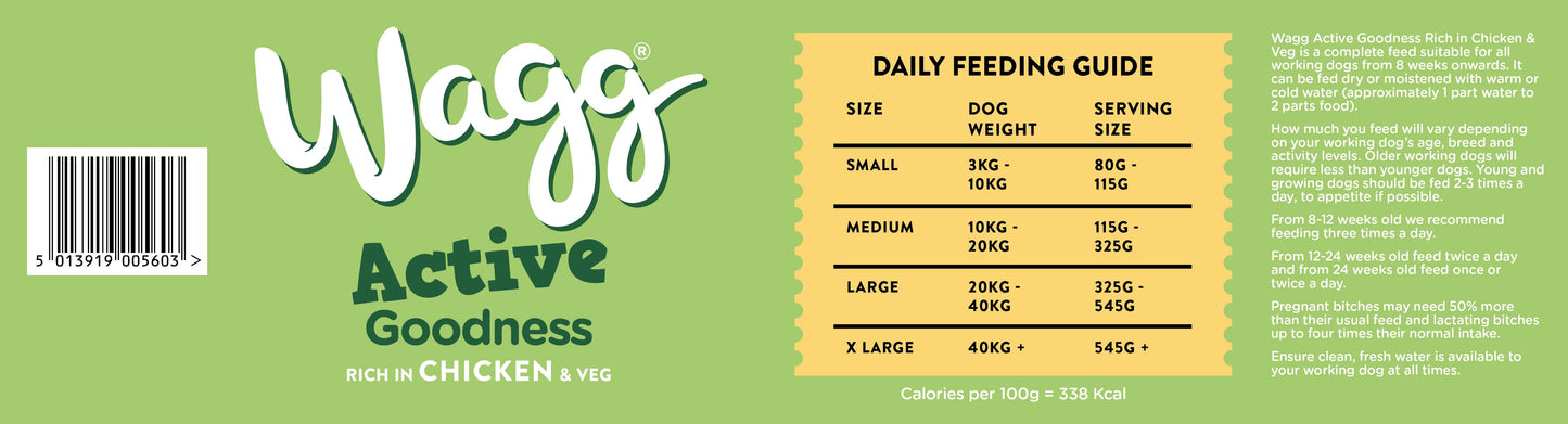 Wagg Active Goodness Adult Dry Dog Food - Chicken & Vegetables