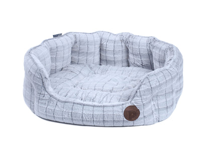Petface White Plush Oval Medium Dog Bed