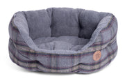 Petface Tweed Oval Dog Bed - Grey