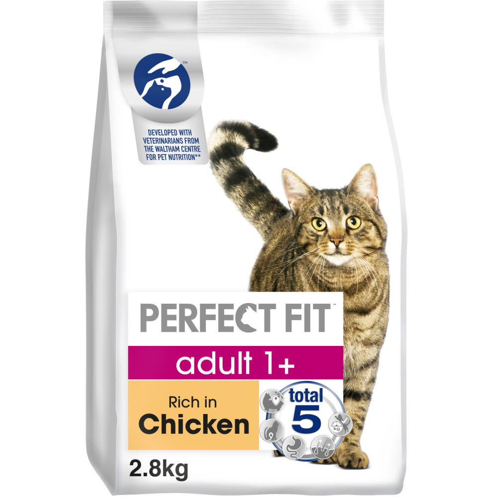 PERFECT FIT Perfect Fit Chicken Adult Dry Cat Food pet food packaging