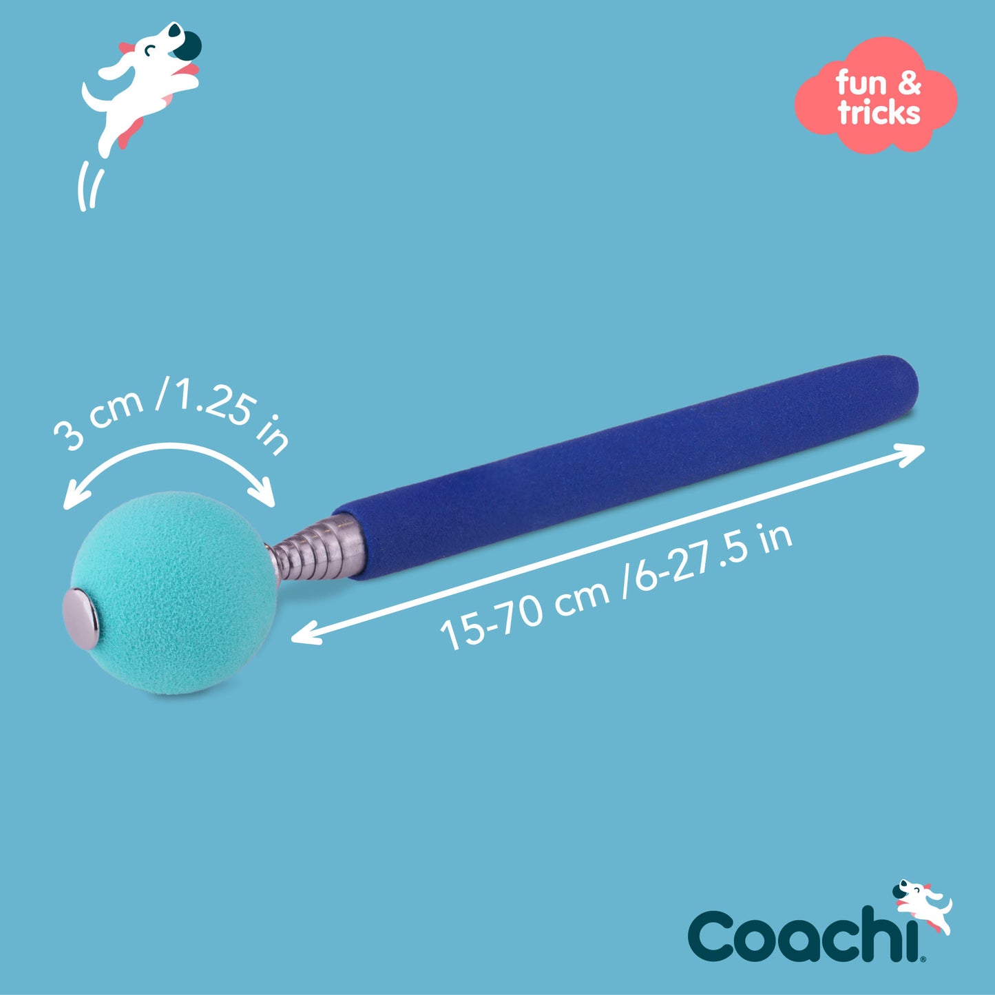 Coachi Target Stick for Dogs - Navy & Light Blue