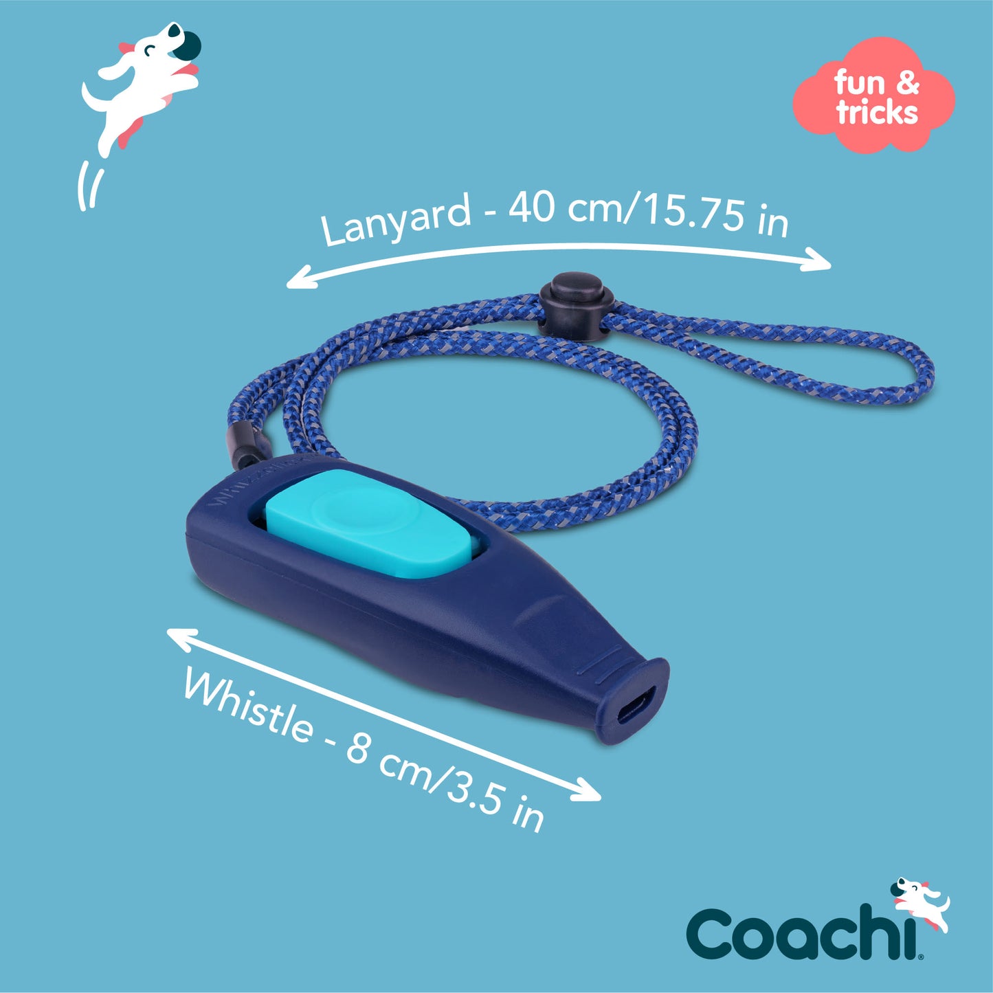 Coachi Whizzclick for Dogs - Navy & Light Blue