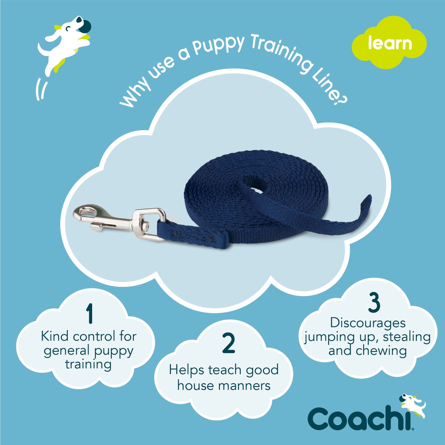 Coachi Puppy Training Line for Dogs - Navy