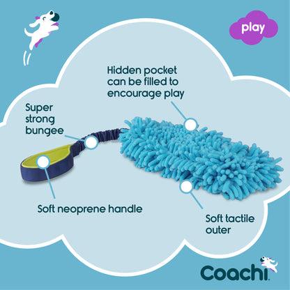 Coachi Tuggi Hide Toy for Dogs - Navy, Lime & Light Blue